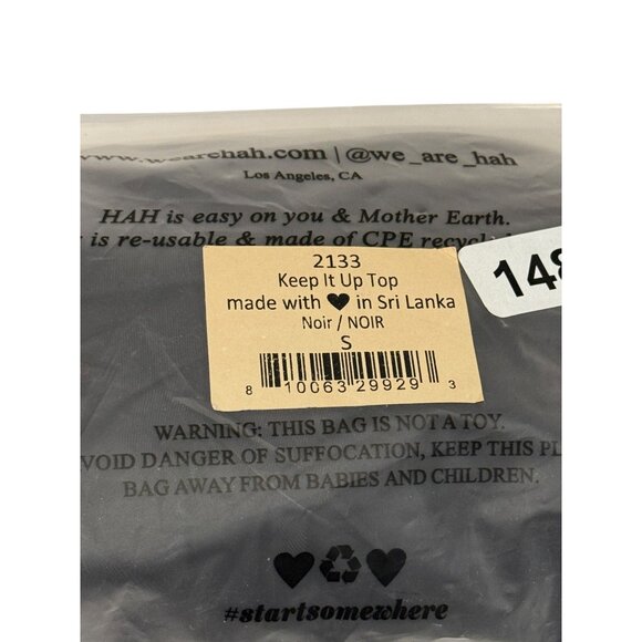 We are HAH X Free people Keep it up Top Black Noir Back Tie Size Small - Picture 3 of 5